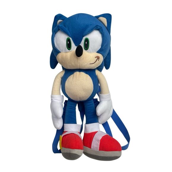 SEGA Sonic The Hedgehog Video Game Character Plush Backpack 20”H Kids - Picture 1 of 10